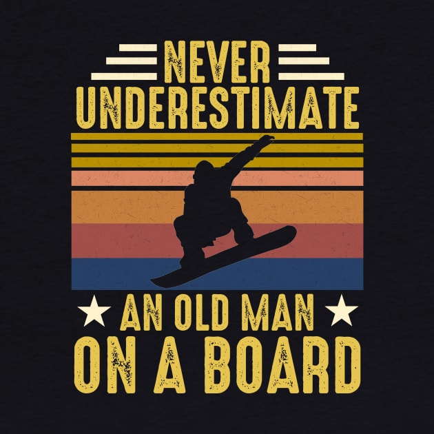 Vintage Never Underestimate An Old Man On A Board by artbyhintze
